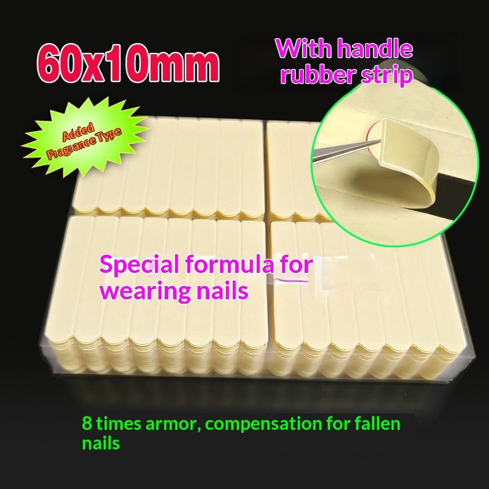 Crystal adhesive strips for press-on nail display cards