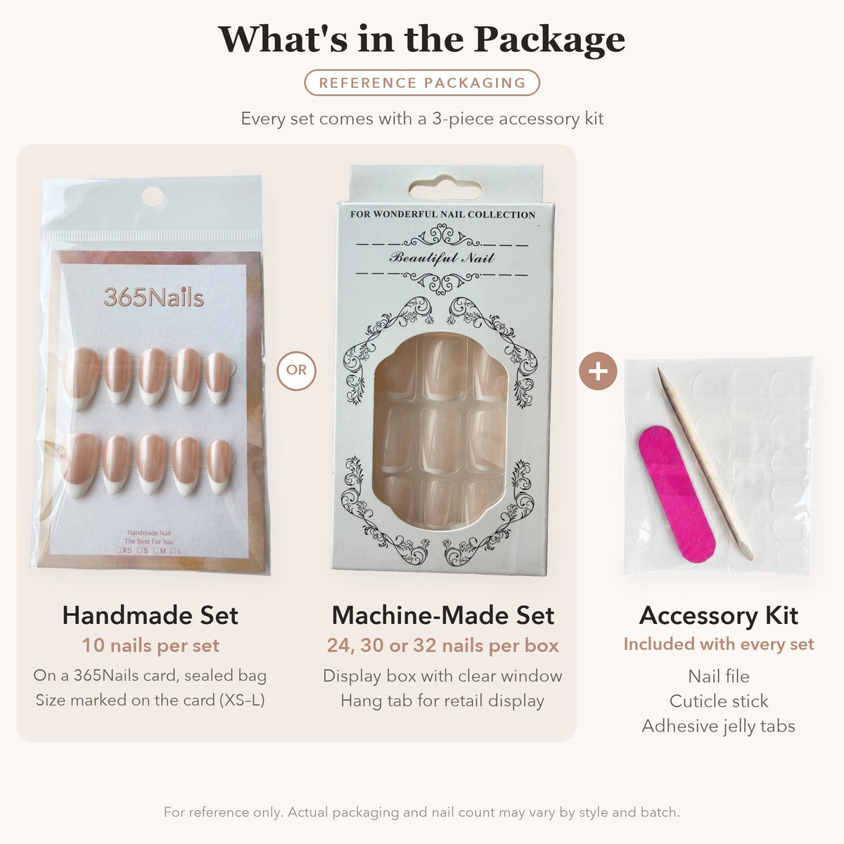 Pink Blush Nails with Baroque Metallic Gem Accents – Reference Packaging