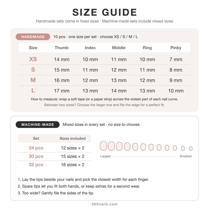 Simple short short short round naked powder nail art French gold wearable fake nail gold pulp 3D wearable nail – Size Guide