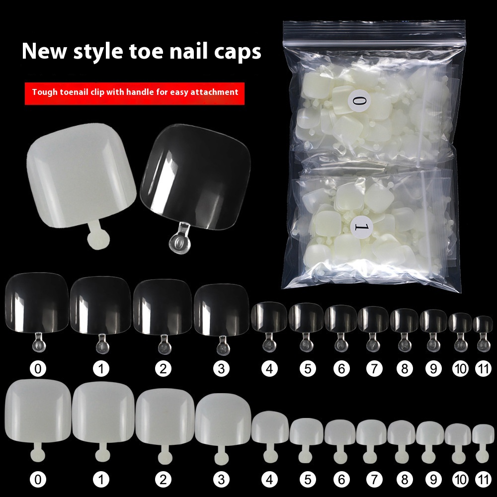 Nail Tips New toenail slices 600 pieces in a bag, transparent short toenail slices, all pasted with light and thin toenail nail slices