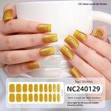 Semi-Cured Gel Nail Strips Sparkle Cat Eye Pearl Glossy Design (MOQ=3)