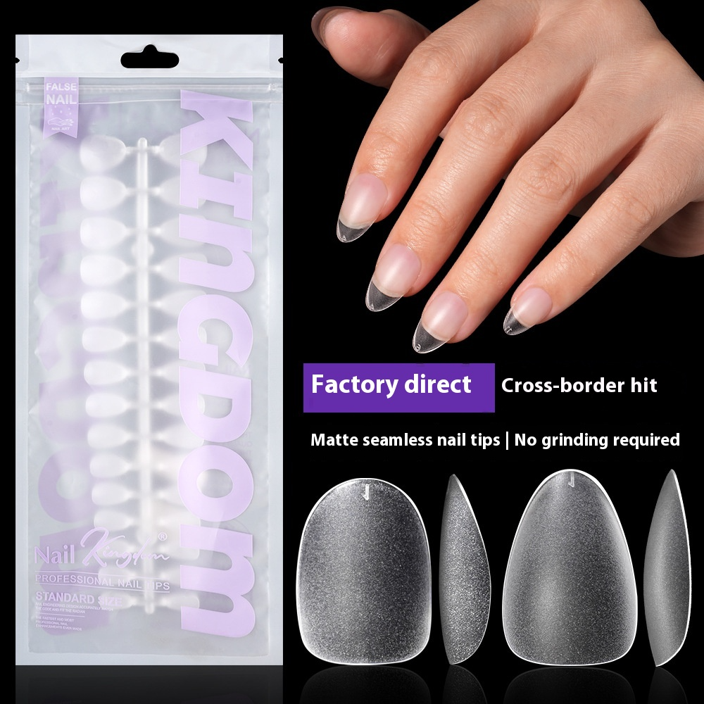 Nail Tips Special matte nail pads for nail salons, full number, seamless short almond short round nail 120 pcs, bagged patch nail pads