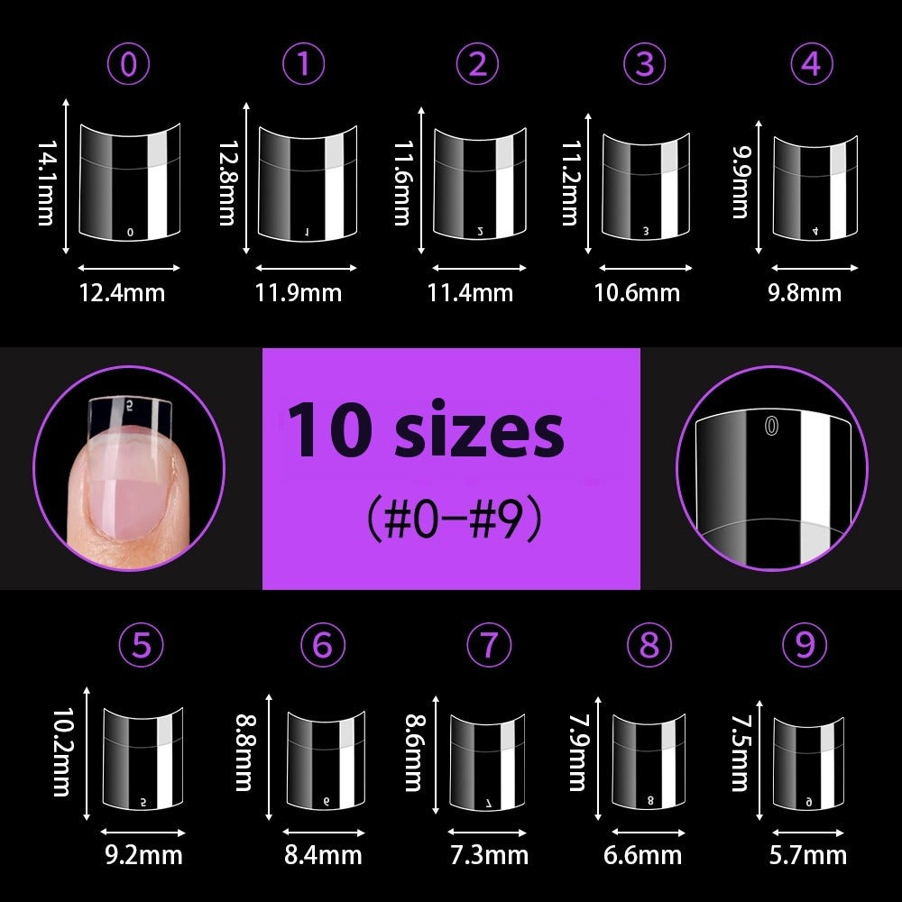 Nail Tips Amazon popular transparent square nail piece 240 pieces boxed short half sticker fake nail manicure press on nails piece