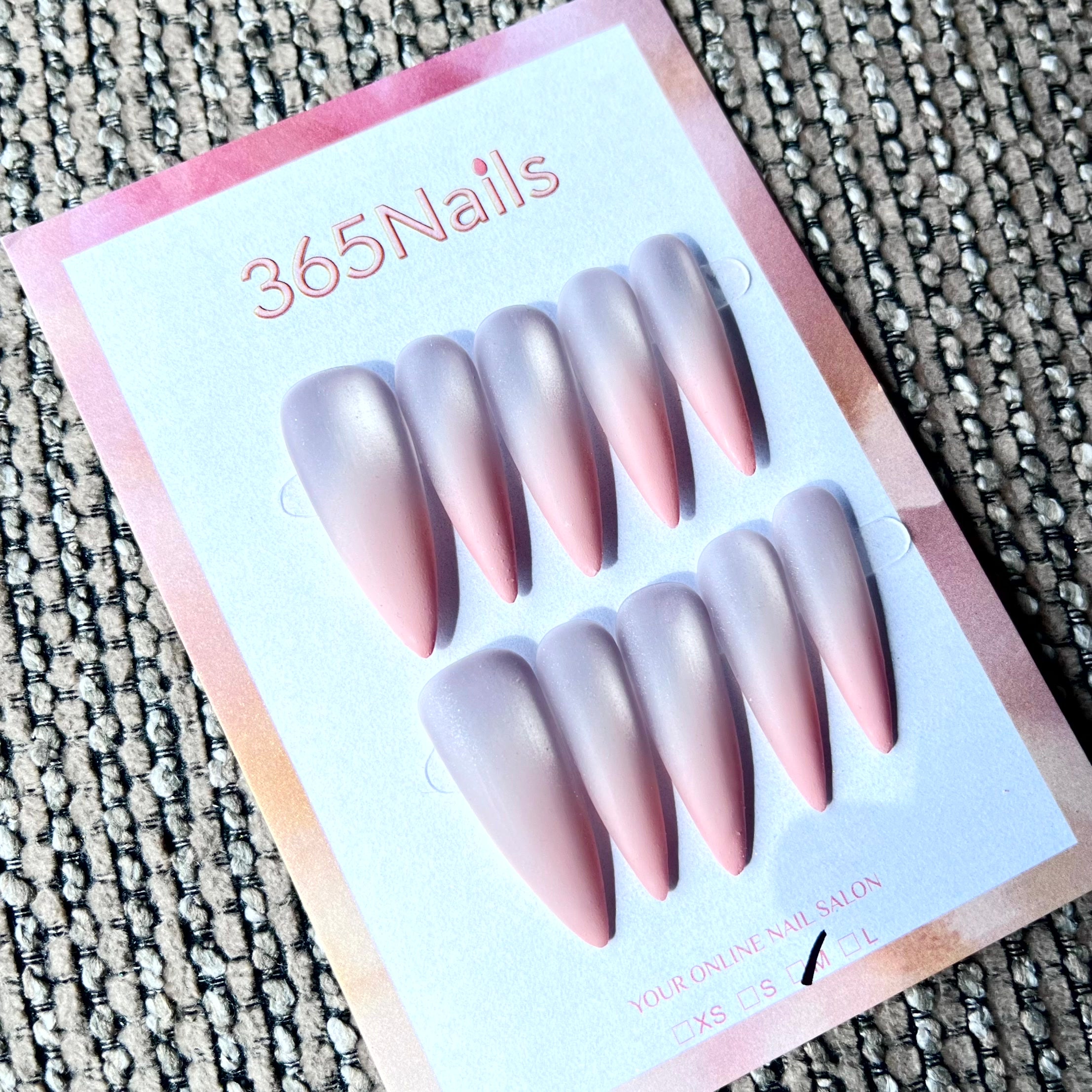 365nails: "Blush Ombre Stiletto" – Handmade Long Sharp Stiletto Nails