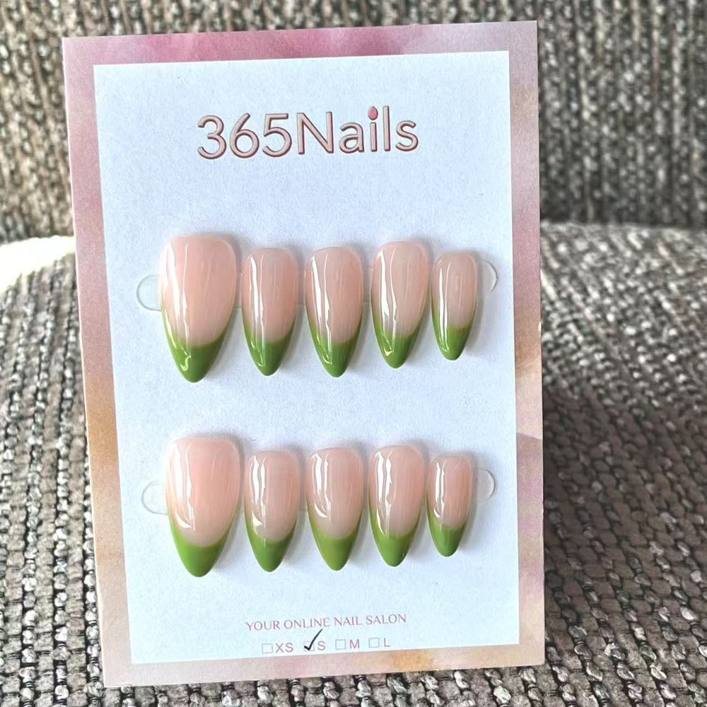 Handmade French patch manicure, multi-color and multi-reusable full coverage fake nail set