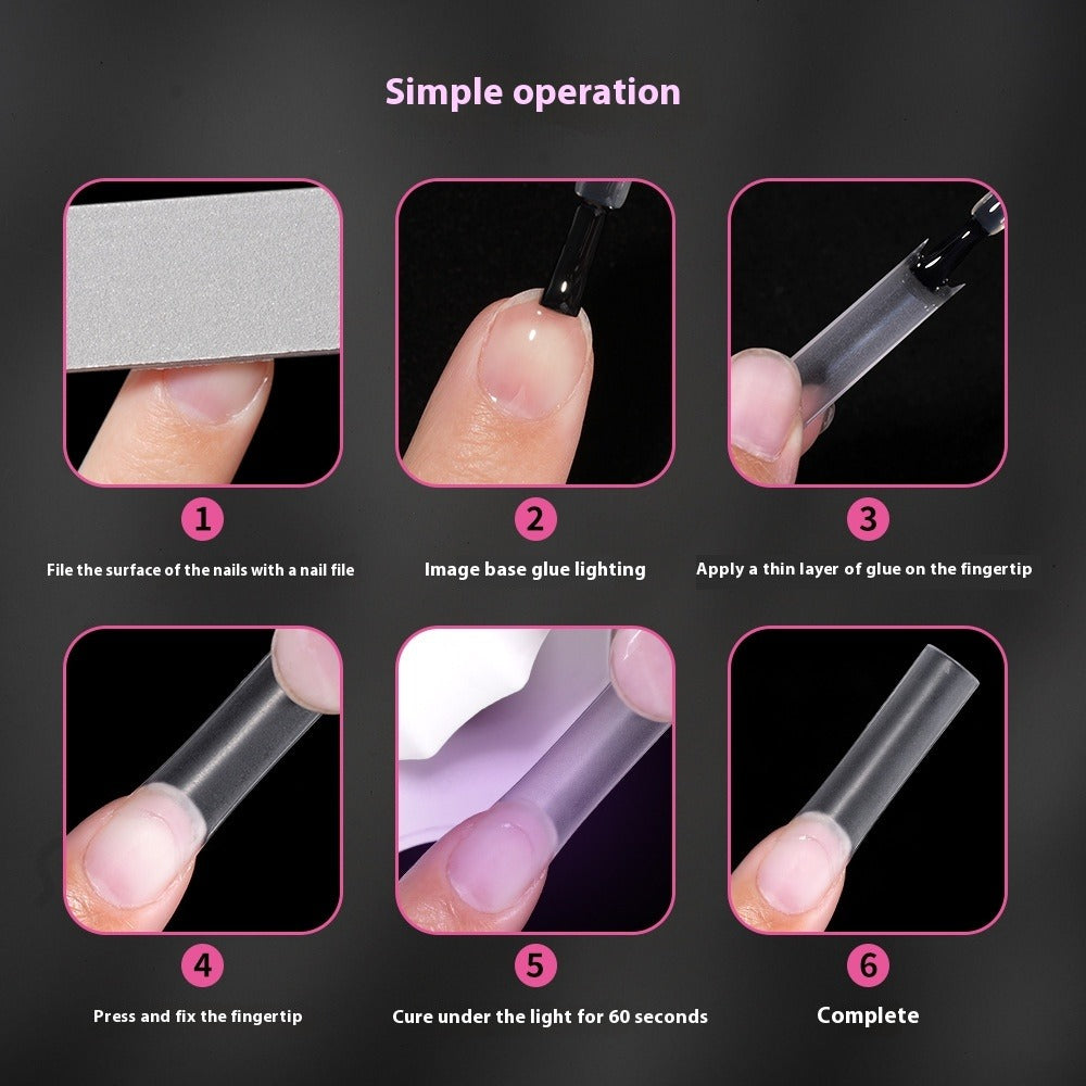 Nail Tips Nail matte, cut-free grinding, semi-sticker, long 240 pieces, boxed transparent water pipe nail patch, fake nail wholesale (MOQ=3)