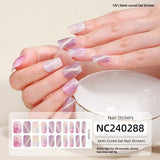 Semi-Cured Gel Nail Strips Sparkle Cat Eye Magnetic Glossy Design (MOQ=3)
