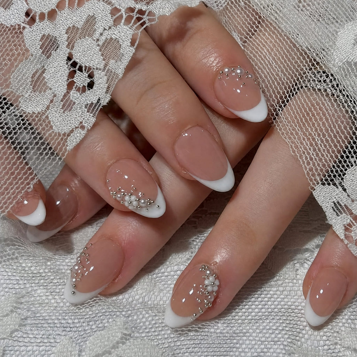 French Animal Print Glossy Brown Almond Short Press On Nails – Design 4