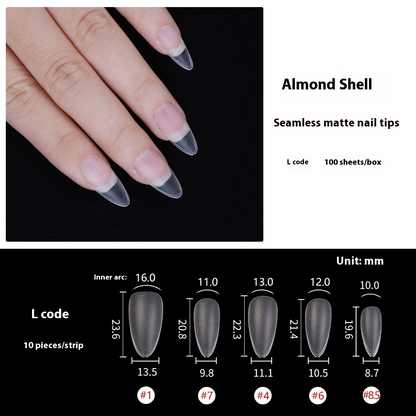 Nail Tips Sub-code nail pads, 100 pcs for press on nails pads, standard size wear-free full half stickers, matte trapezoidal square false nail pads