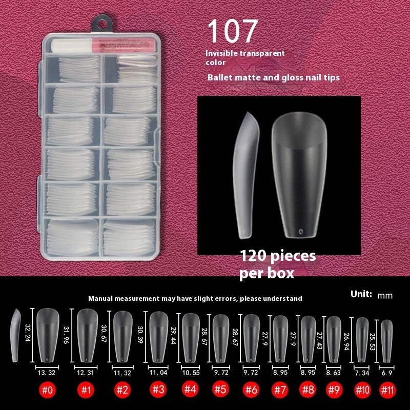 Nail Tips Wear the full number of nail pads, no carving and matte, all pasted without traces 120 pcs, patch manicure, transparent trapezoidal fake nails