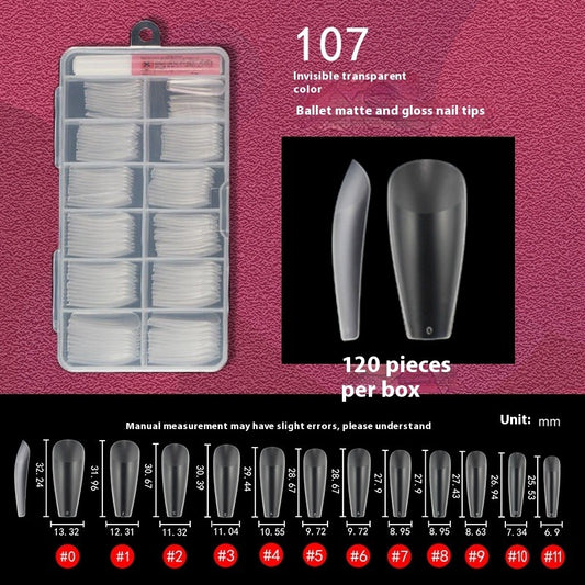 Nail Tips Wear the full number of nail pads, no carving and matte, all pasted without traces 120 pcs, patch manicure, transparent trapezoidal fake nails
