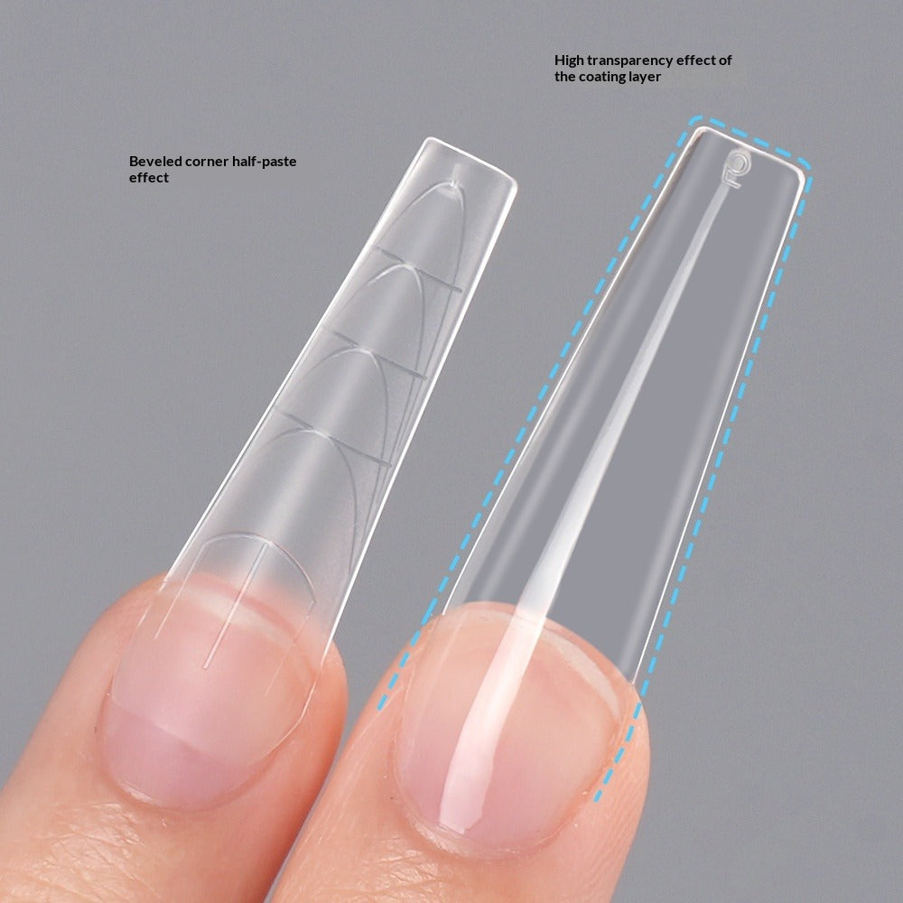 365nails 240pcs Half-Cover Nail Tips with Guide Lines | Clear Gel Extension Tips