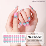 Semi-Cured Gel Nail Strips French Pastel Tips Soft Gradient Glossy Set (MOQ=3)