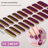 Semi-Cured Gel Nail Strips Aurora Chameleon Iridescent Glossy Set (MOQ=3)