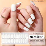 Semi-Cured Gel Nail Strips Minimal Solid Color Glossy Design (MOQ=3)