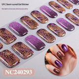Semi-Cured Gel Nail Strips Halloween Glow Gothic Spiderweb Ghost Design (MOQ=3)