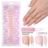 Nail Tips French press on nails  Special for Oil Injection False Nail Sheet Glossy Short Ladder Removable Prefabricated Nail Sheet Patch Nail Art