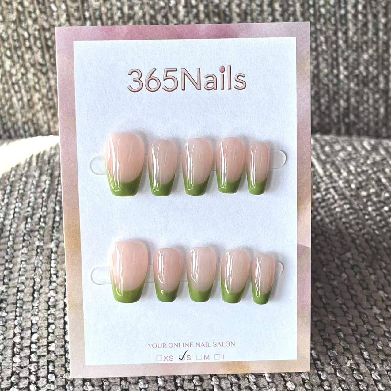Handmade French patch manicure, multi-color and multi-reusable full coverage fake nail set