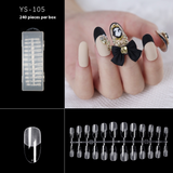 Nail Tips nail piece semi-matte 504 pieces boxed trapezoidal almond fake nail patch transparent and seamless nail art