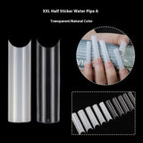 Nail Tips long semi-sticker nail pieces 500 pieces, boxed light and extended French nail pieces, transparent color XXL water pipe nail pieces
