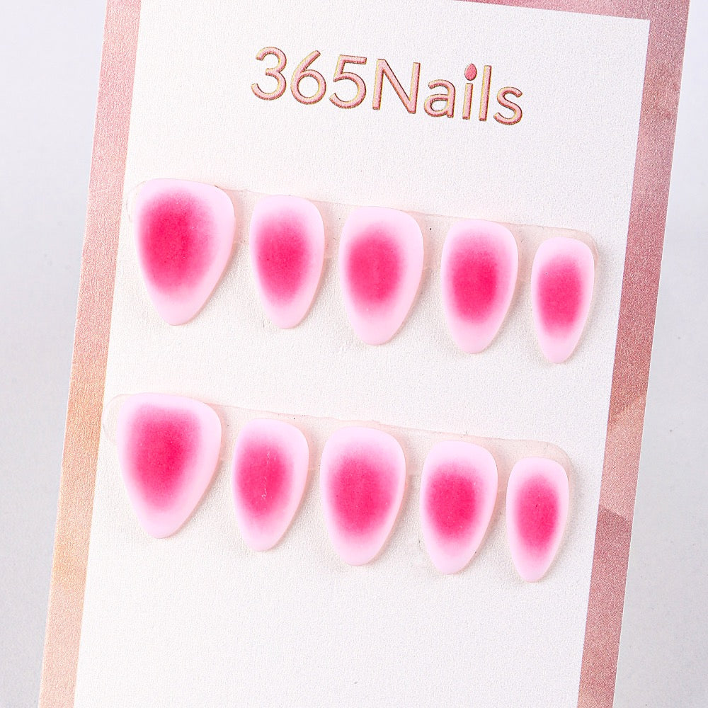 Soft Pink Ombre Velvet Press-On Nails