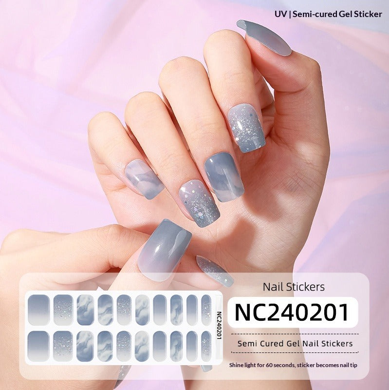Semi-Cured Gel Nail Strips Laser Foil Ultra-Sparkle Shimmer Glossy Set (MOQ=3)