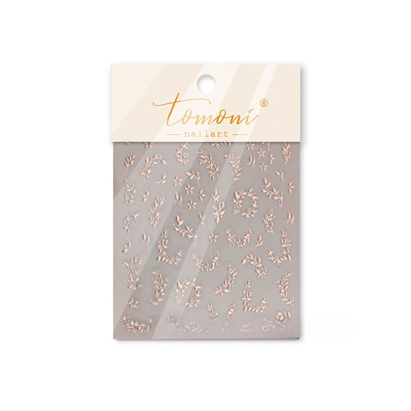 Gold Foil Foliage Nail Stickers – Botanical Metallic Collection