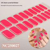 Semi-Cured Gel Nail Strips Solid Color Glossy Minimal Design (MOQ=3)