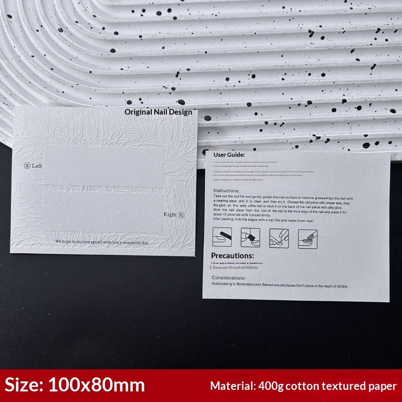 Embossed Cotton Paper Display Cards for Press On Nails (MOQ=50)