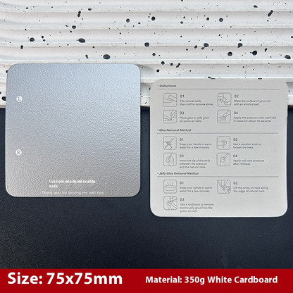 Press-On Nails Instruction Card High-end solid color nail card (MOQ:50 pieces)