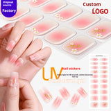 Semi-Cured Gel Nail Strips Soft Pink Gradient Glossy Natural Everyday Wear Set (MOQ=3)