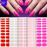 Semi-Cured Gel Nail Strips Solid Color Glossy Classic Design (MOQ=3)
