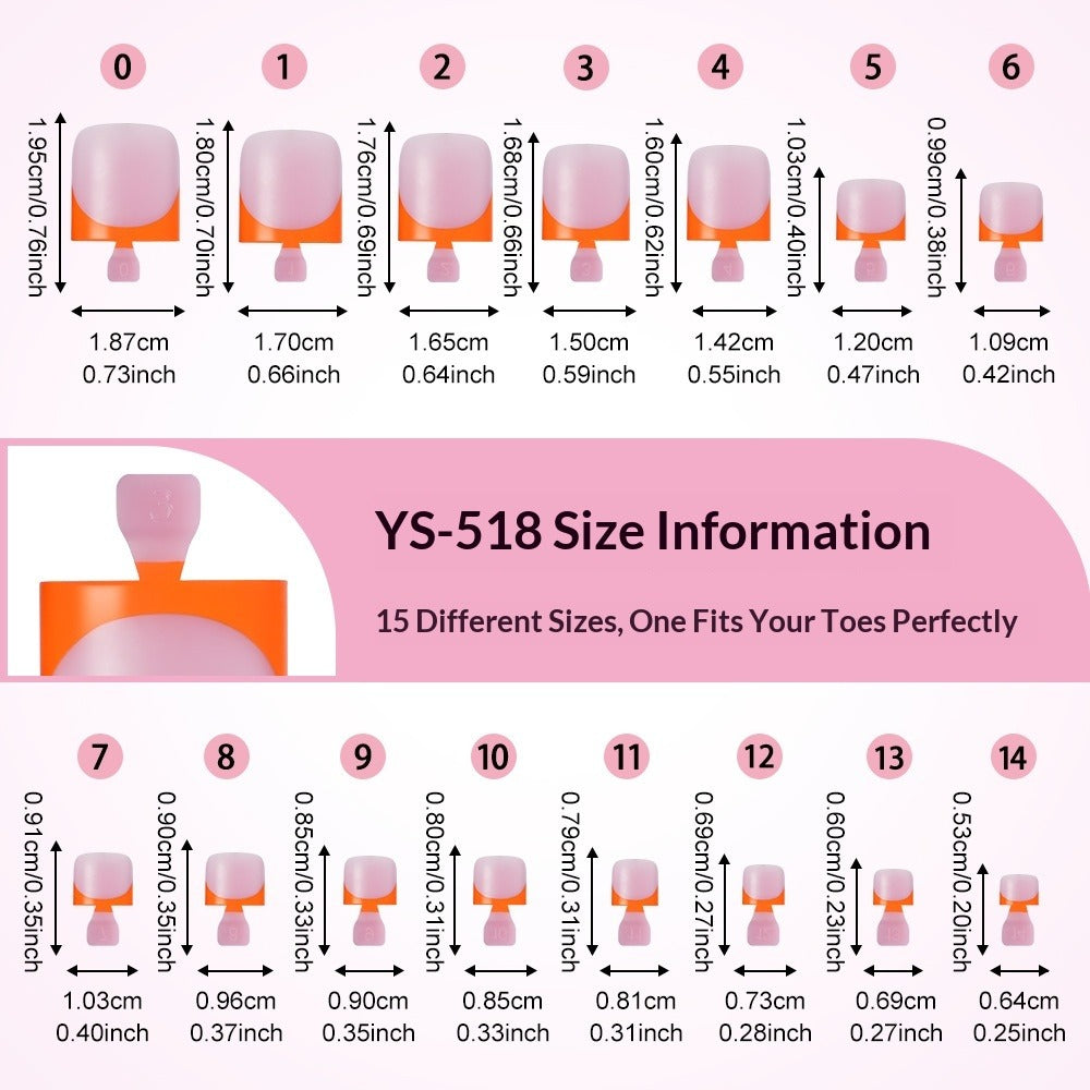365nails: "Pastel French Toes" – Short Square Press-On Toenails