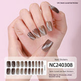 Semi-Cured Gel Nail Strips Sparkle Spotlight Cat Eye Glow Effect (MOQ=3)