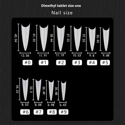 Nail Tips new ghost tip nail pads 500 pieces boxed super long pointed fake nail patches transparent semi-sticker nail pads wholesale