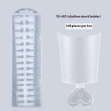 Nail Tips New French matte press on nails pads 240 pieces boxed fake nails short half stickers hand-worn nail pads