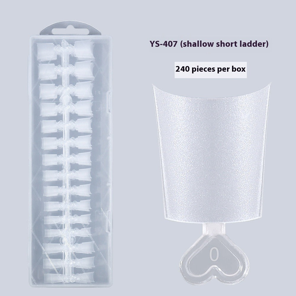 Nail Tips New French matte press on nails pads 240 pieces boxed fake nails short half stickers hand-worn nail pads