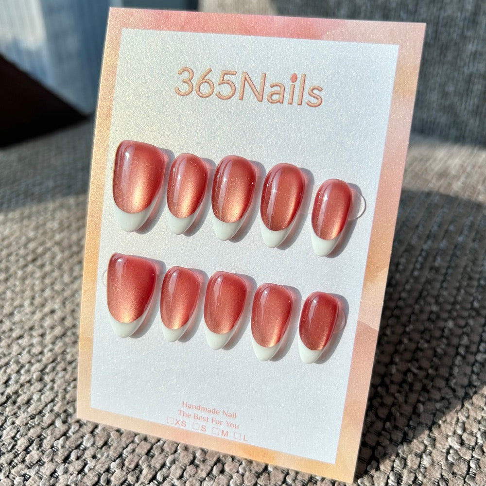 Classic & Cat Eye French Tip Press-On Nails Collection | Multi-Color & Glitter Options