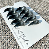 Midnight Chrome Armor Press On Nails｜Black–Silver Ombre Stiletto