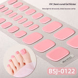 Semi-Cured Gel Nail Strips Simple Solid Toe Colors (MOQ=3)
