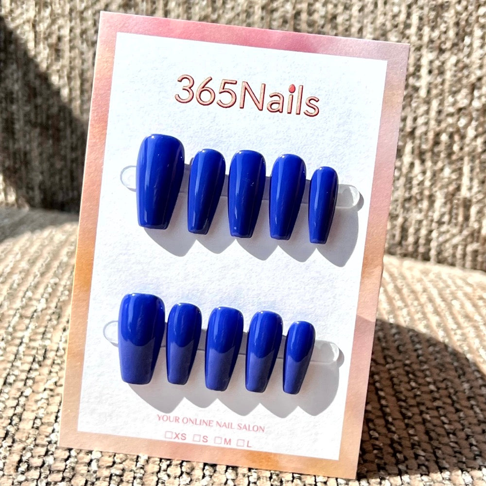 "Stylish Medium Coffin" - Solid Color Handmade Nails (20 Colors Available)