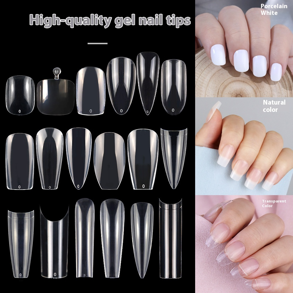 Nail Tips New French press on nails piece,  half sticker full sticker fake nail nail patch extended press on nails piece