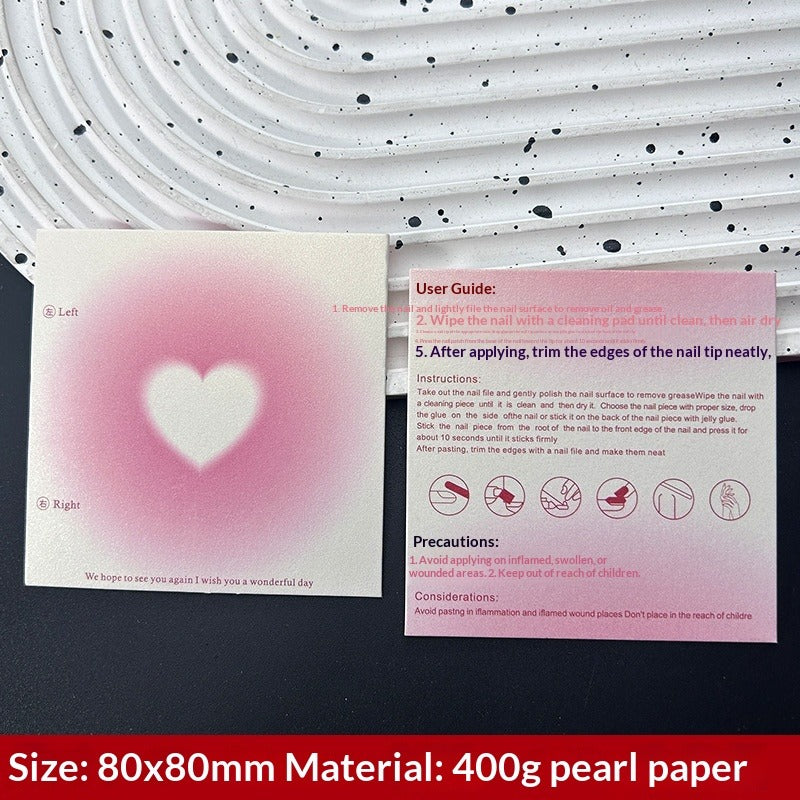 珍珠光澤手工製穿戴甲展示卡 (MOQ=50)