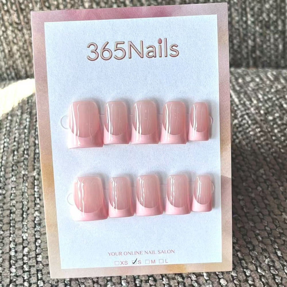 Handmade French patch manicure, multi-color and multi-reusable full coverage fake nail set