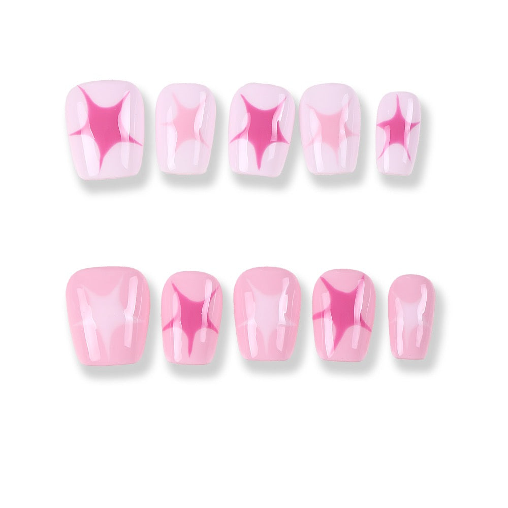 365Nails Pink Sparkle Star Press-On Nails