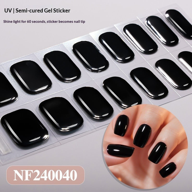 Semi-Cured Gel Nail Strips Minimal Solid Japanese Style (MOQ=3)