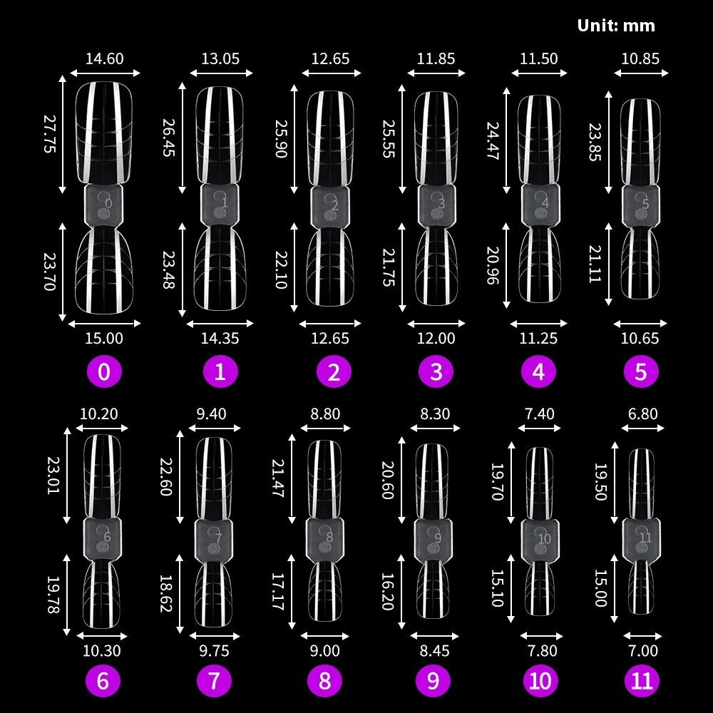 Nail Tips Nail art extension nail mold 120 pieces boxed, no paper holder, no trace oval with scale line, rapid phototherapy nail film wholesale