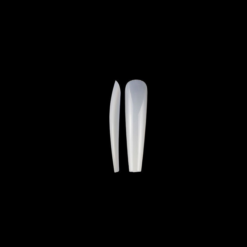 Nail Tips long ballet nail piece, French full sticker ballet fake nail piece, new extended transparent folded seamless ballet nail