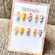 Léopard pastel et étoiles — ongles faits main ultra-doux à ajustement flexible — vente en gros (MOQ=100)