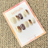 365nails: "Plum Gold Cat Eye Glitter" – handmade press-on nail